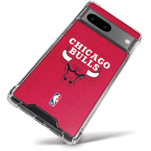 NBA Chicago Bulls Red Distressed Google Pixel 8 Clear Case